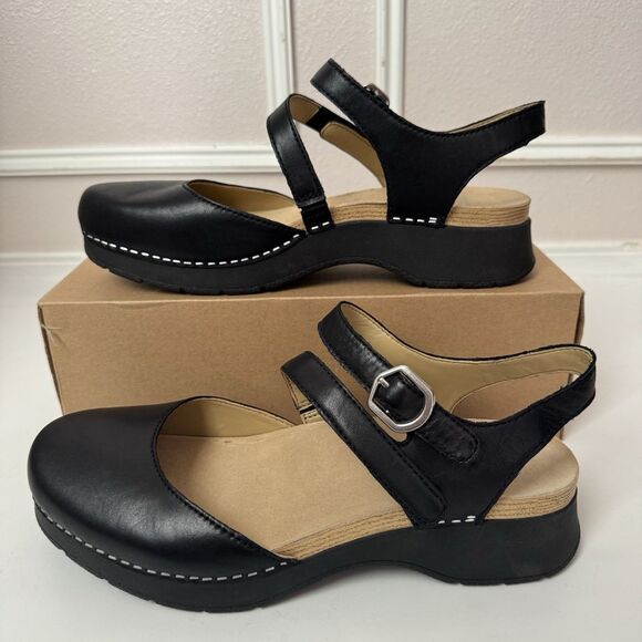 Dansko Women's Rissa Nappa Mary Jane Sandals Shoes EUR 40 US 9.5 Black - Picture 2 of 12